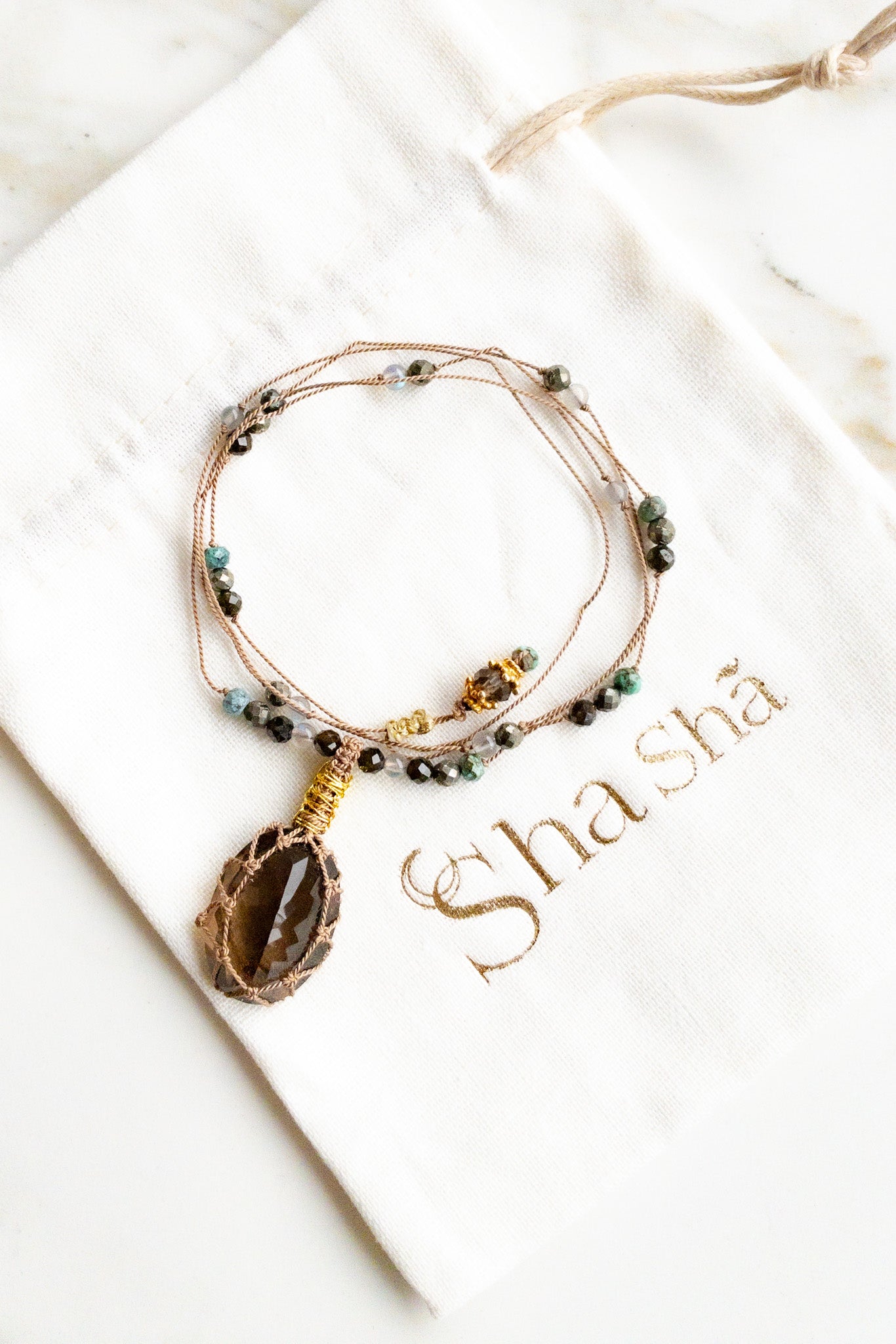 Smoky Quartz « Aabha » Talisman - shashā gemstone jewellery