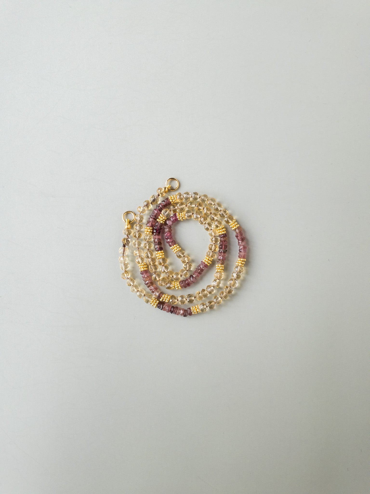 Citrine & Rubellite Santa Necklace - DIVYA Sacred Symbols - ShaSha handcrafted manually in switzerland