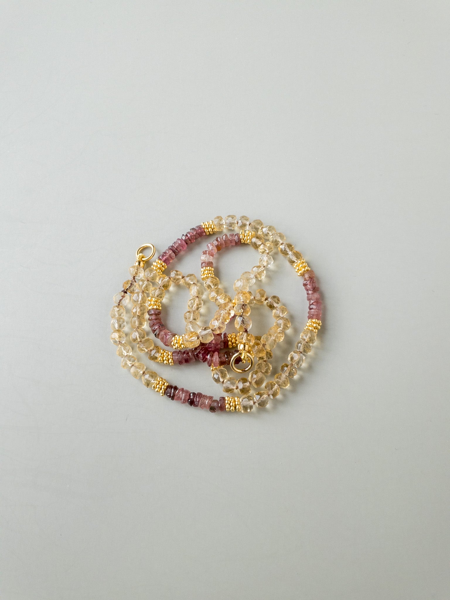 Citrine & Rubellite Santa Necklace - DIVYA Sacred Symbols - ShaSha india inspired jewelry