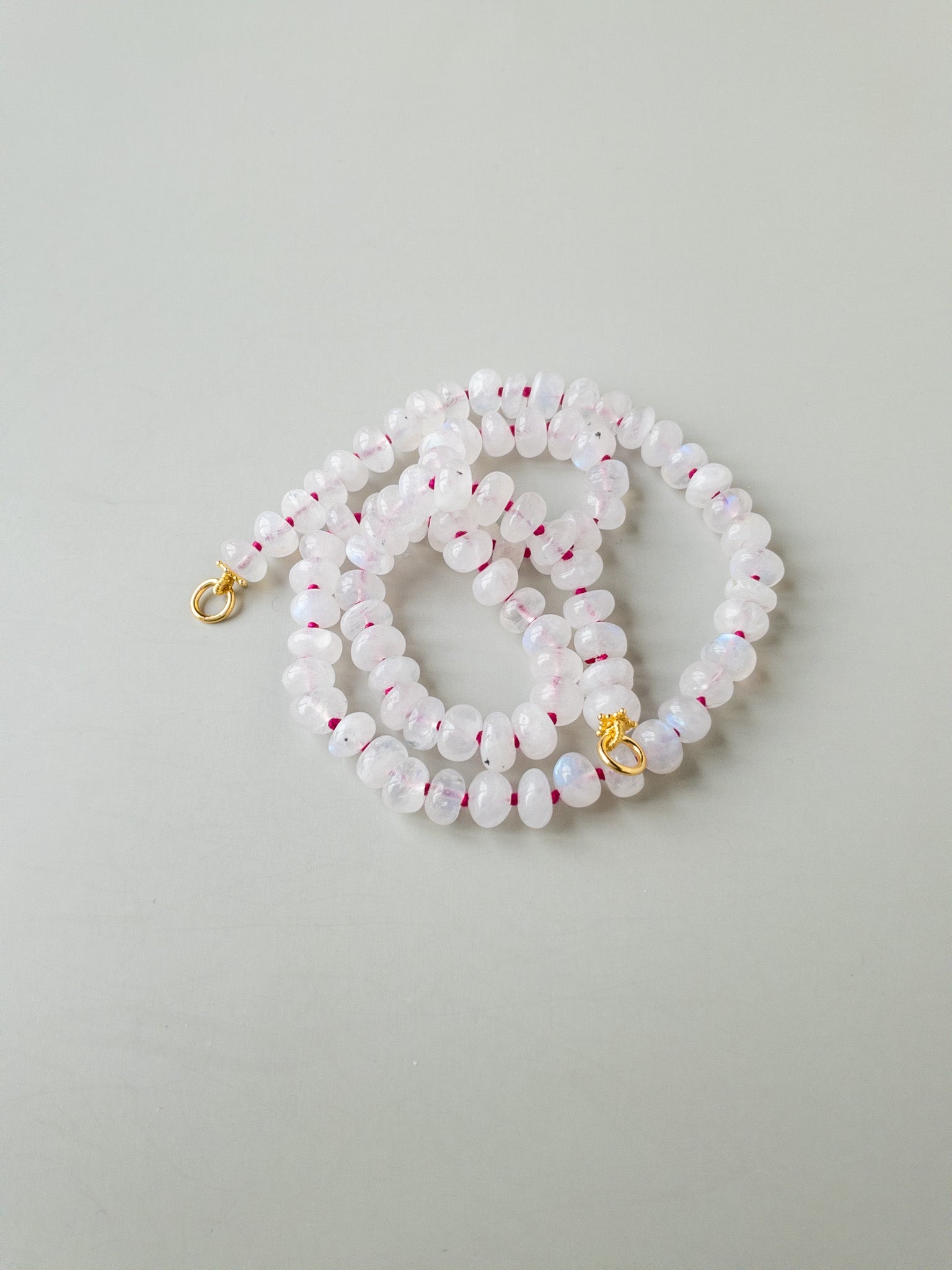 Rainbow Moonstone Sana Necklace - DIVYA Sacred Symbols - ShaSha handcrafted jewelry - Beaded jewelry