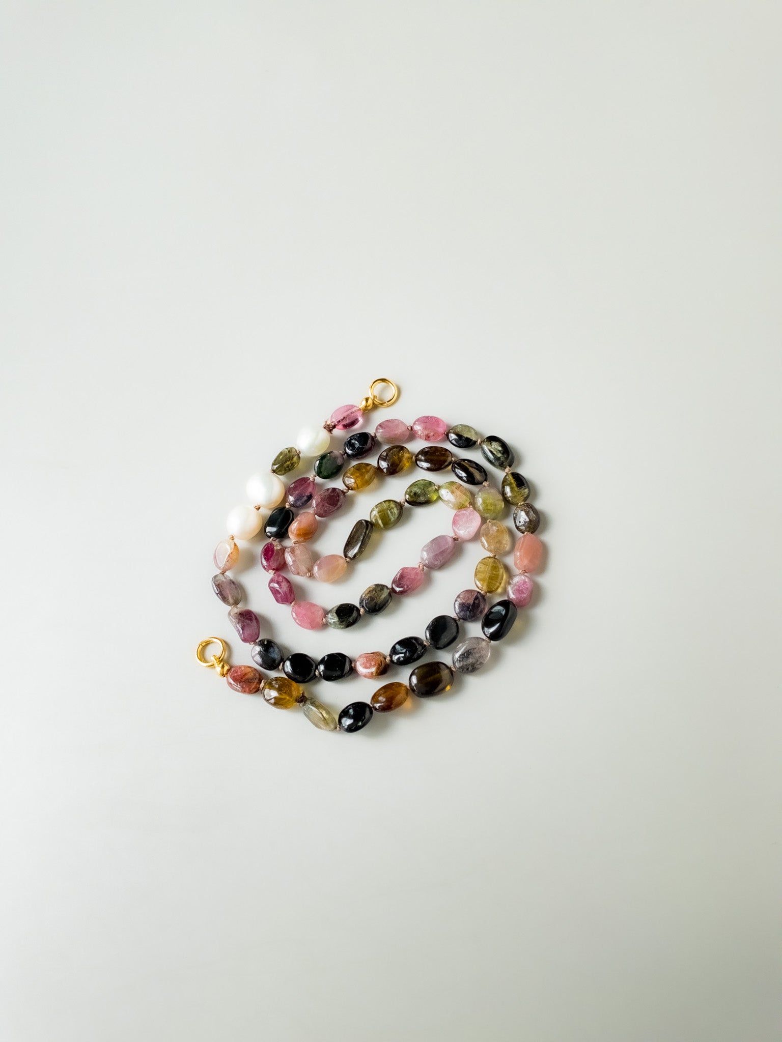 Tourmaline Oval Beads Sana Necklace - DIVYA Sacred Symbols - ShaSha India inspired jewelry