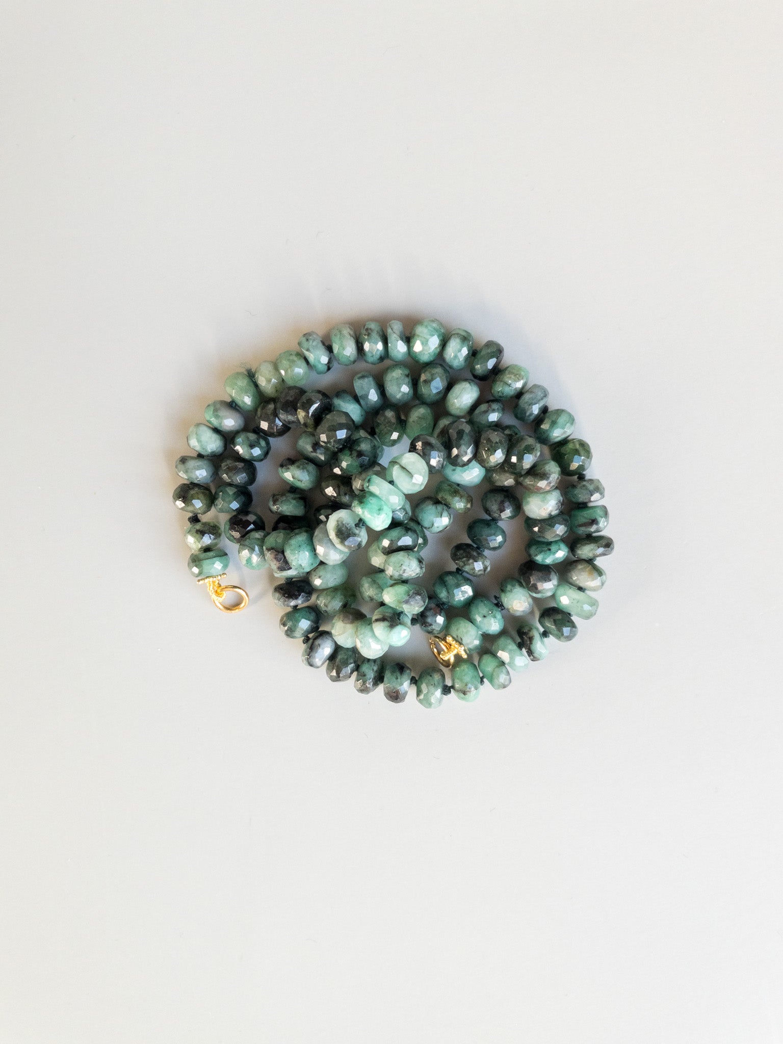 Sana Necklace - Emeralds faceted rondelle beads necklace  - DIVYA Collection - ShaSha Jewelry