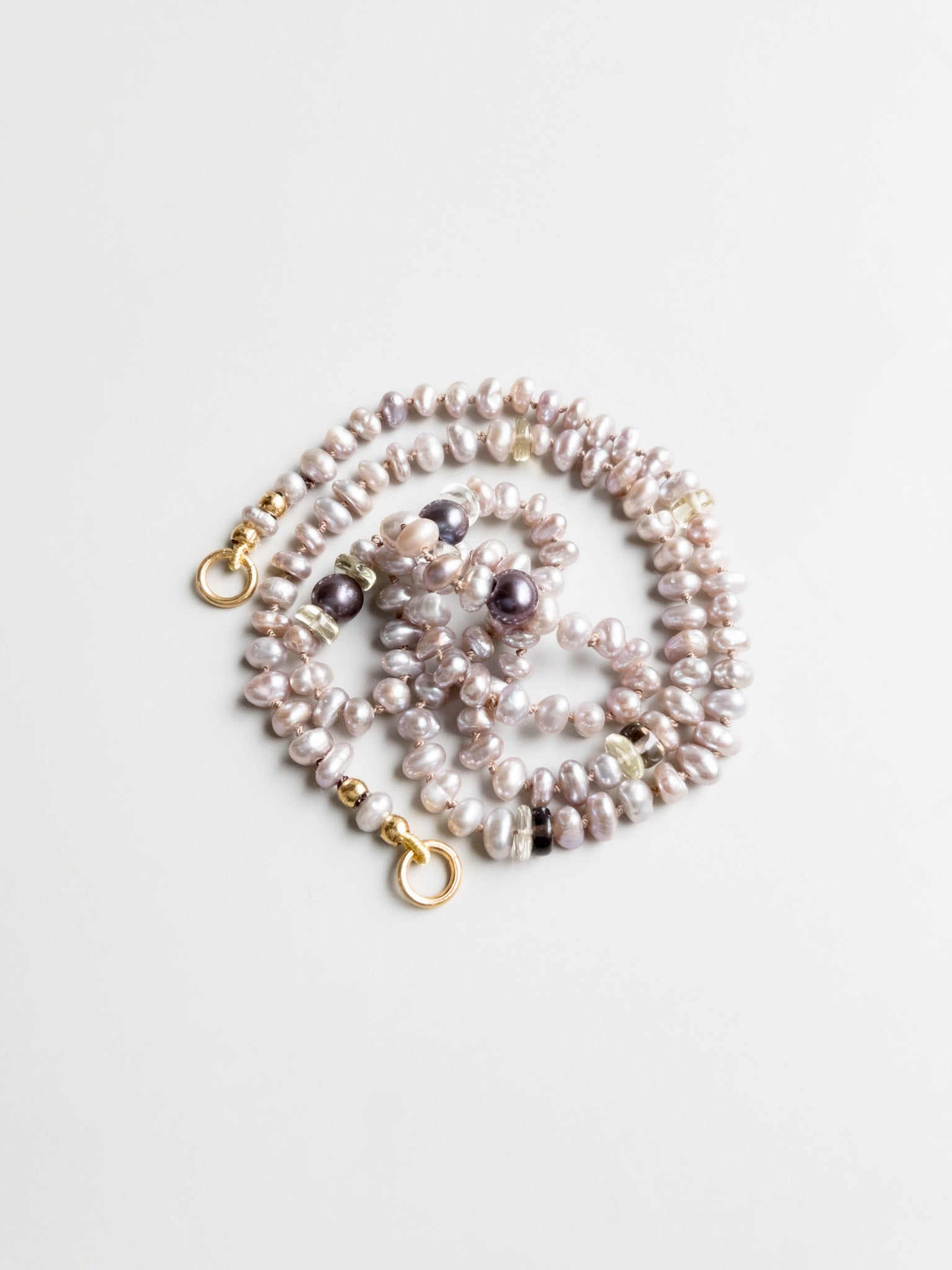 Sana Necklace - Freshwater Pearls & Quartz - DIVYA - ShaSha Gemstone Jewelry Switzerland