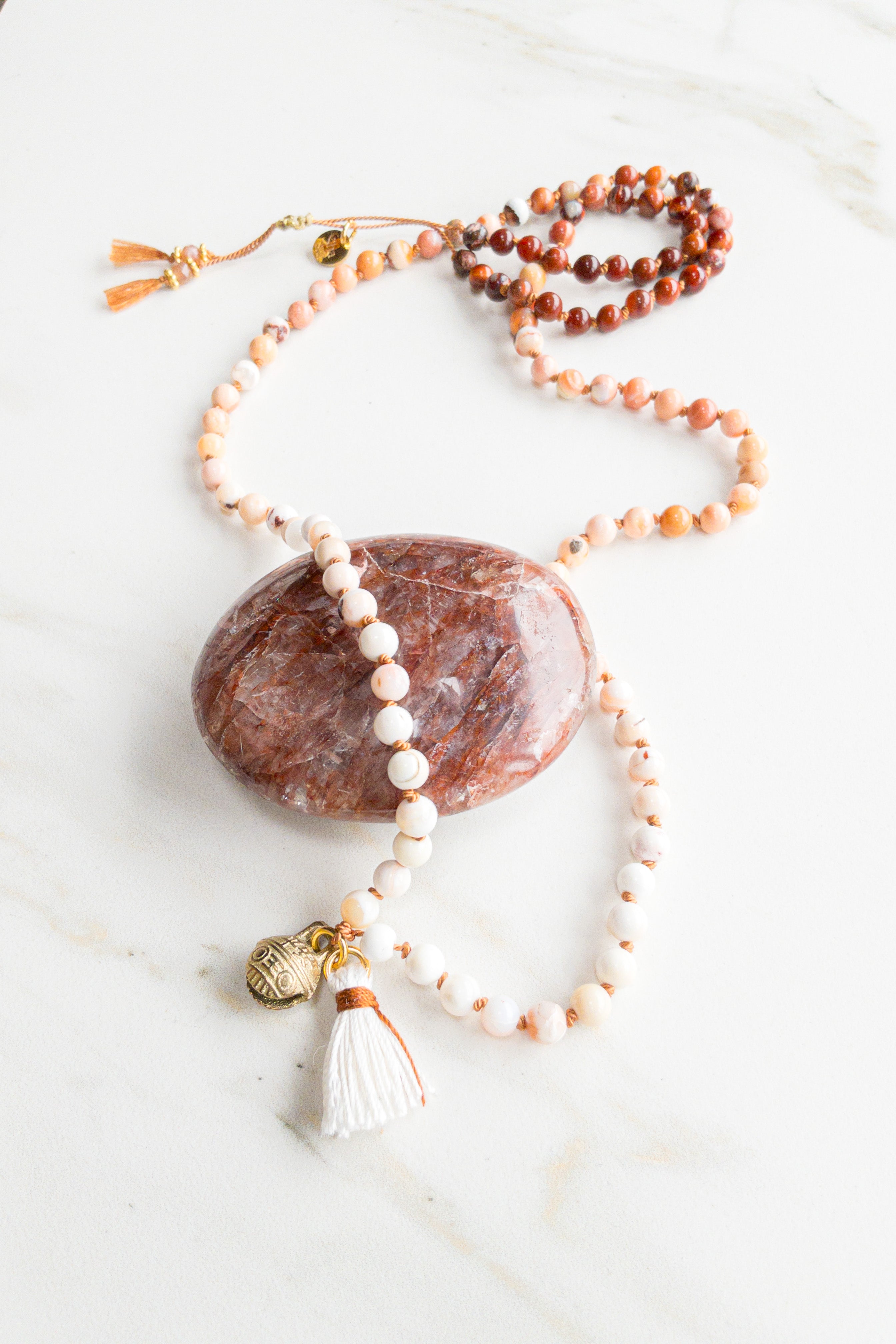 ShaSha « Roots » mini mala 108 - Fire Opal - shashā jewelry Switzerland