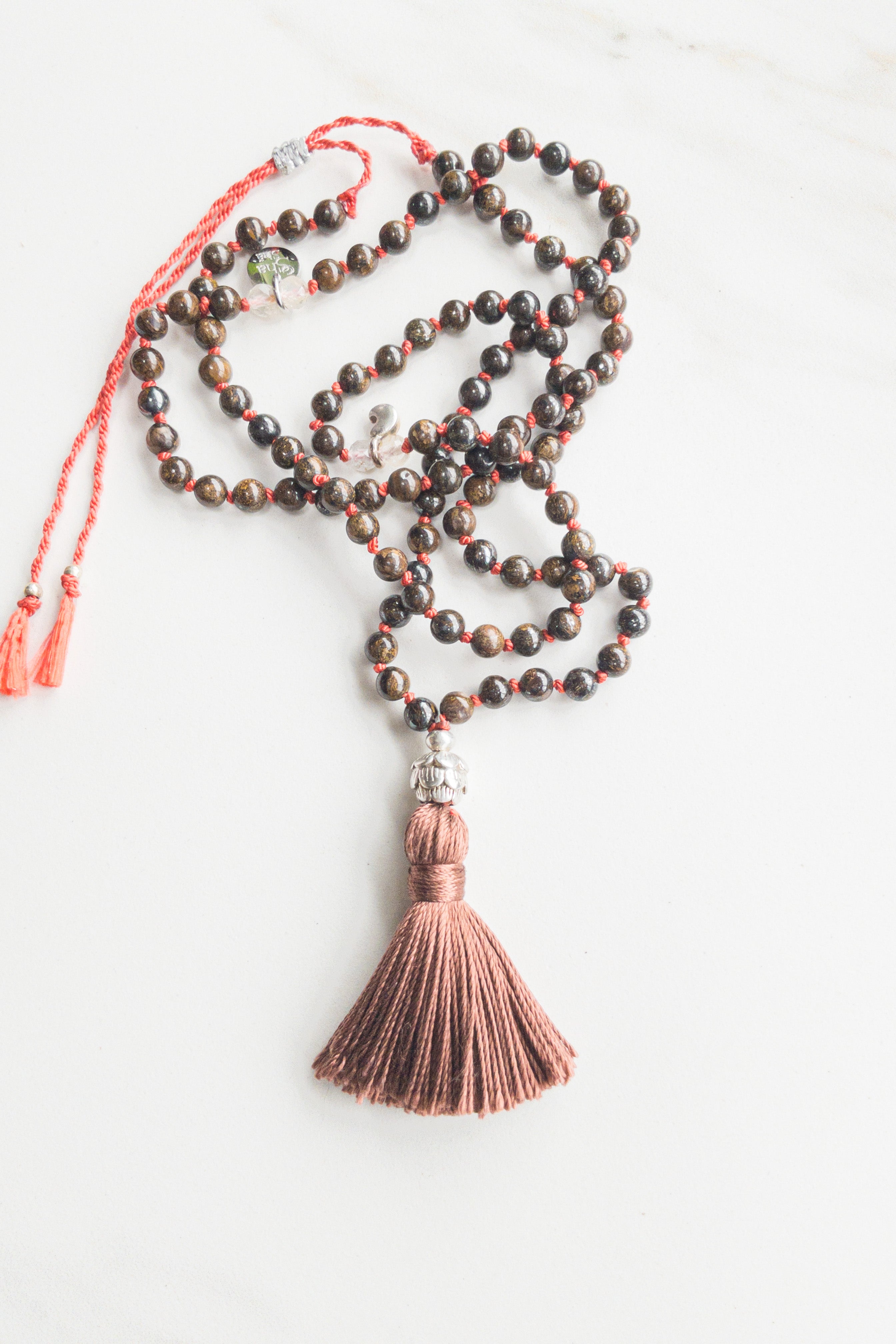 Sha-Sha "Roots" mini Mala 108 beads - Bronzite - shashā yoga jewellery Switzerland