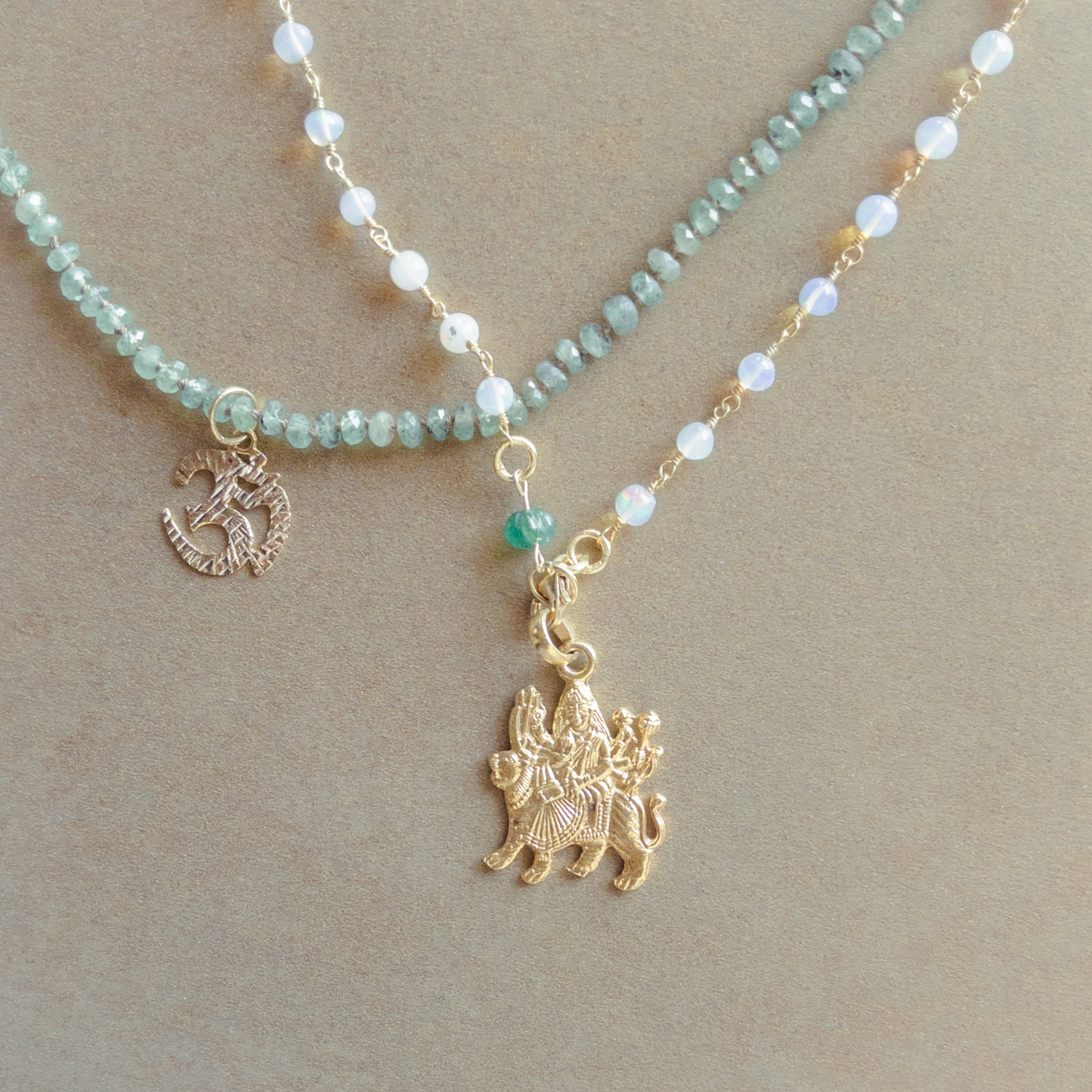 Sana Necklace - White Fire Opal - DIVYA