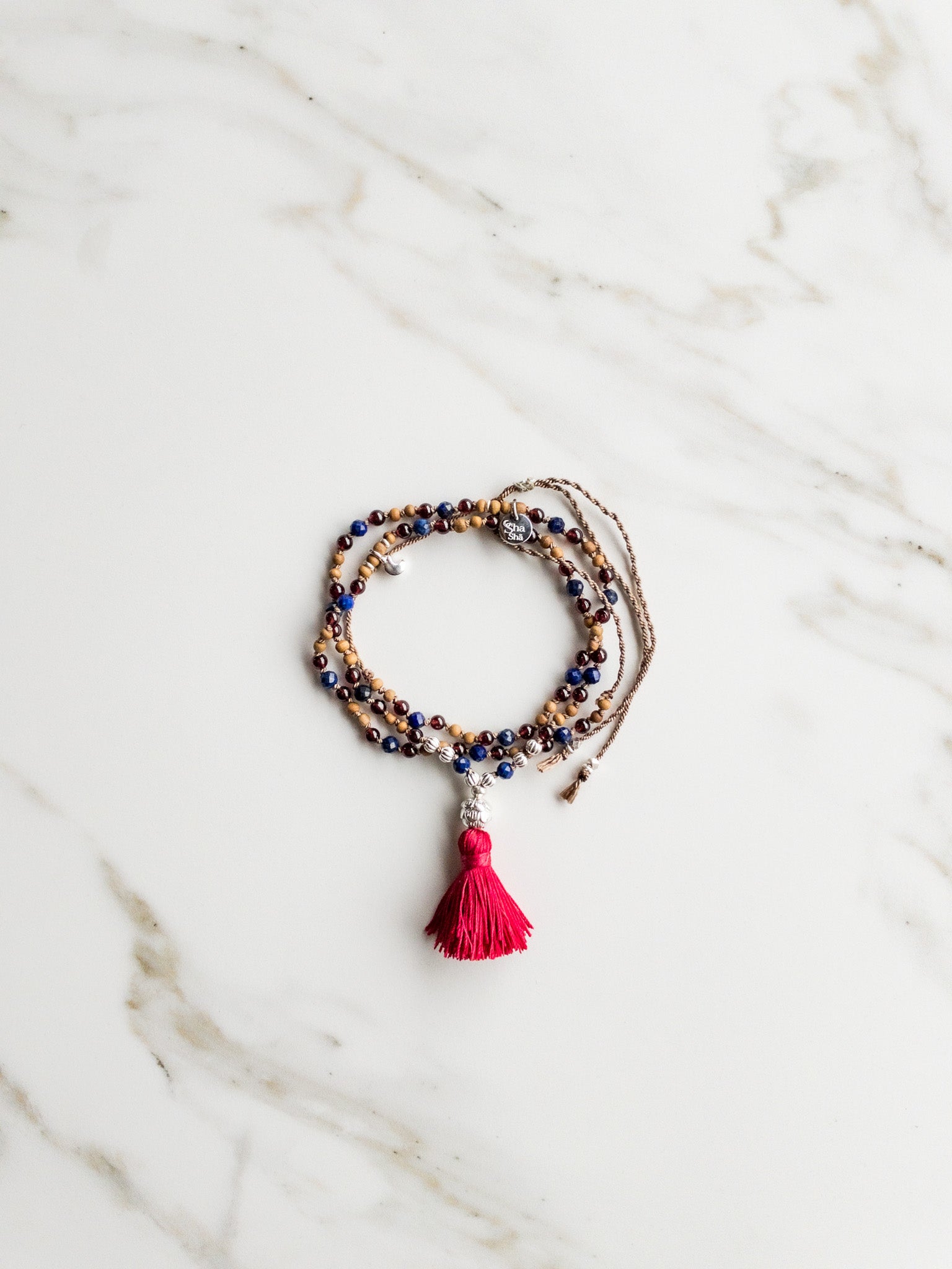 « Roots » Mini Japamala - Lapis Lazuli, Garnet, Sandalwood