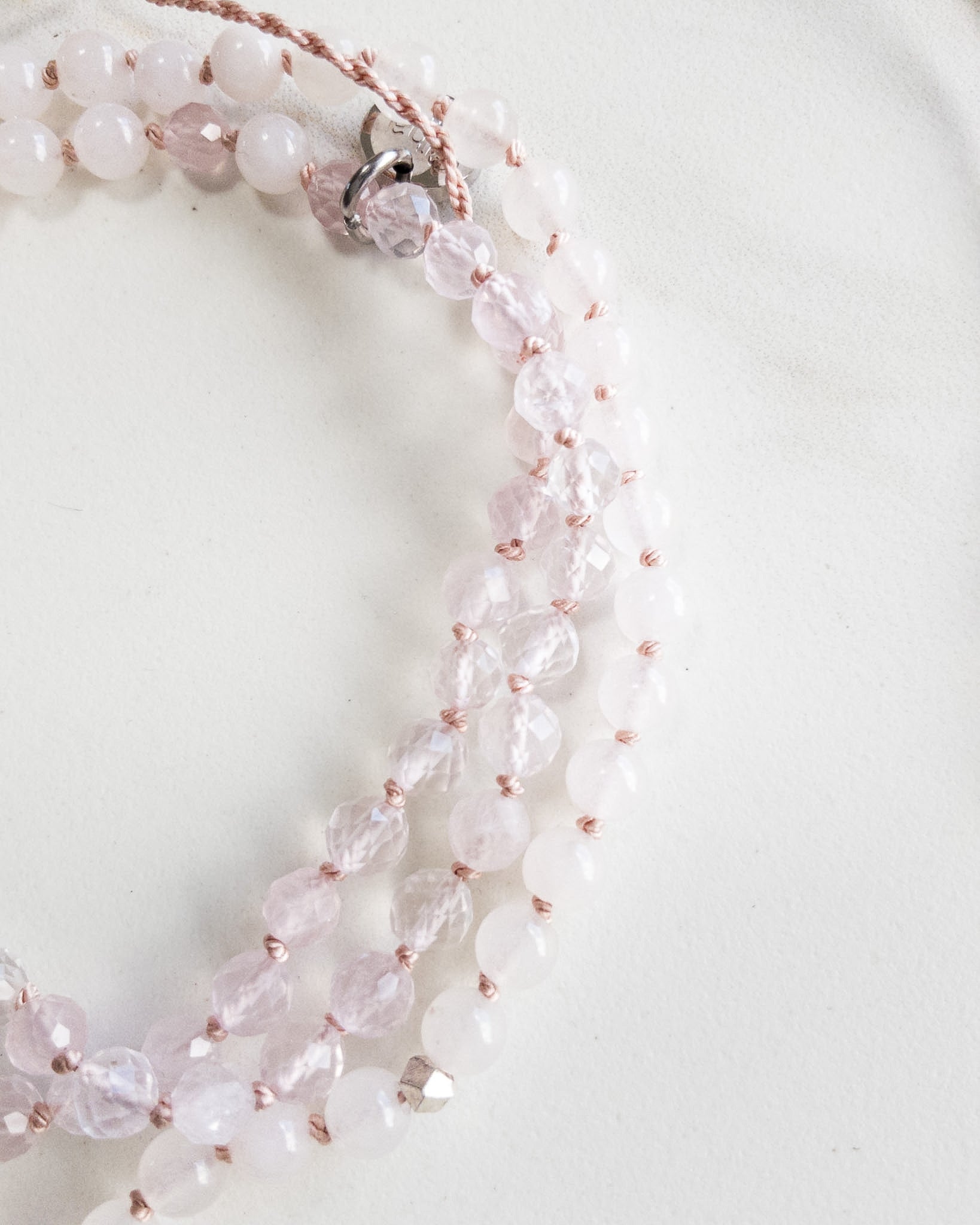 « ROOTS » Mini Mala 108 perle - Quarzo rosa e quarzo verde fragola