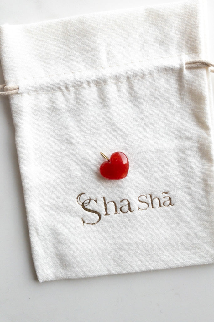 Pendentif coeur en pierre précieuse - Symboles sacrés DIVYA
