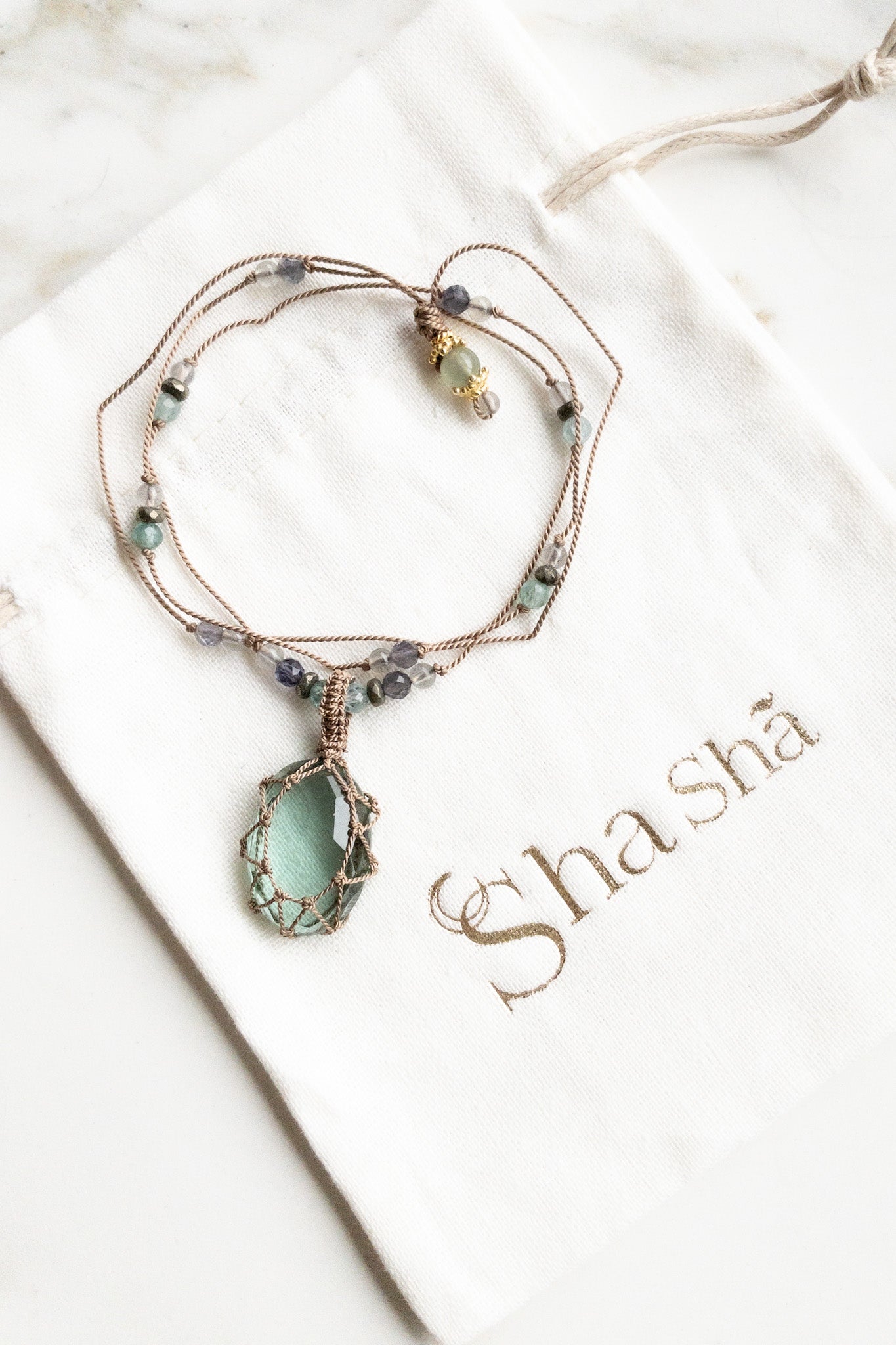 Aquamarine Talisman « Aabha » shashā gemstone jewellery 