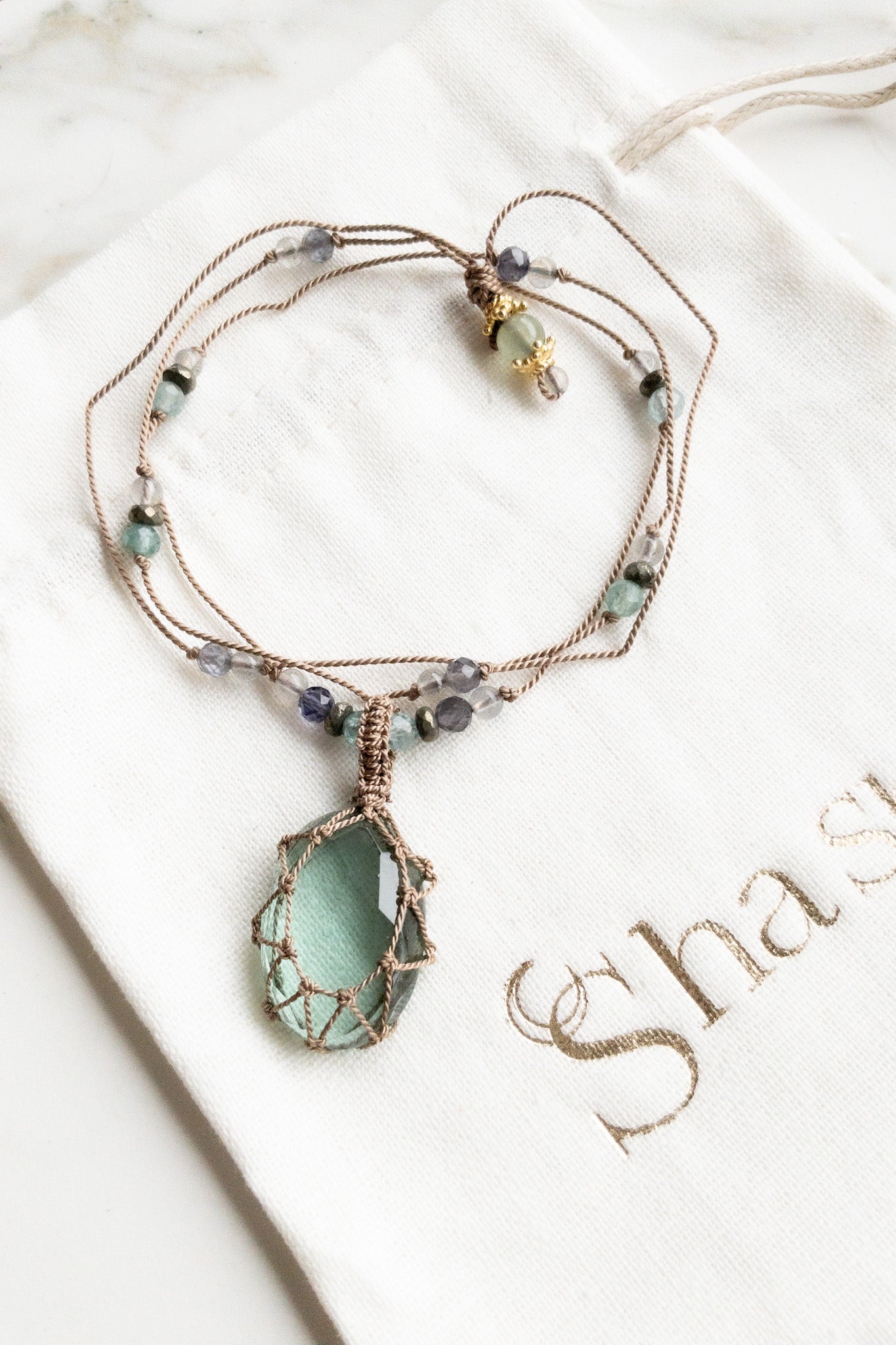 Aquamarine Talisman « Aabha » shashā gemstone jewellery 