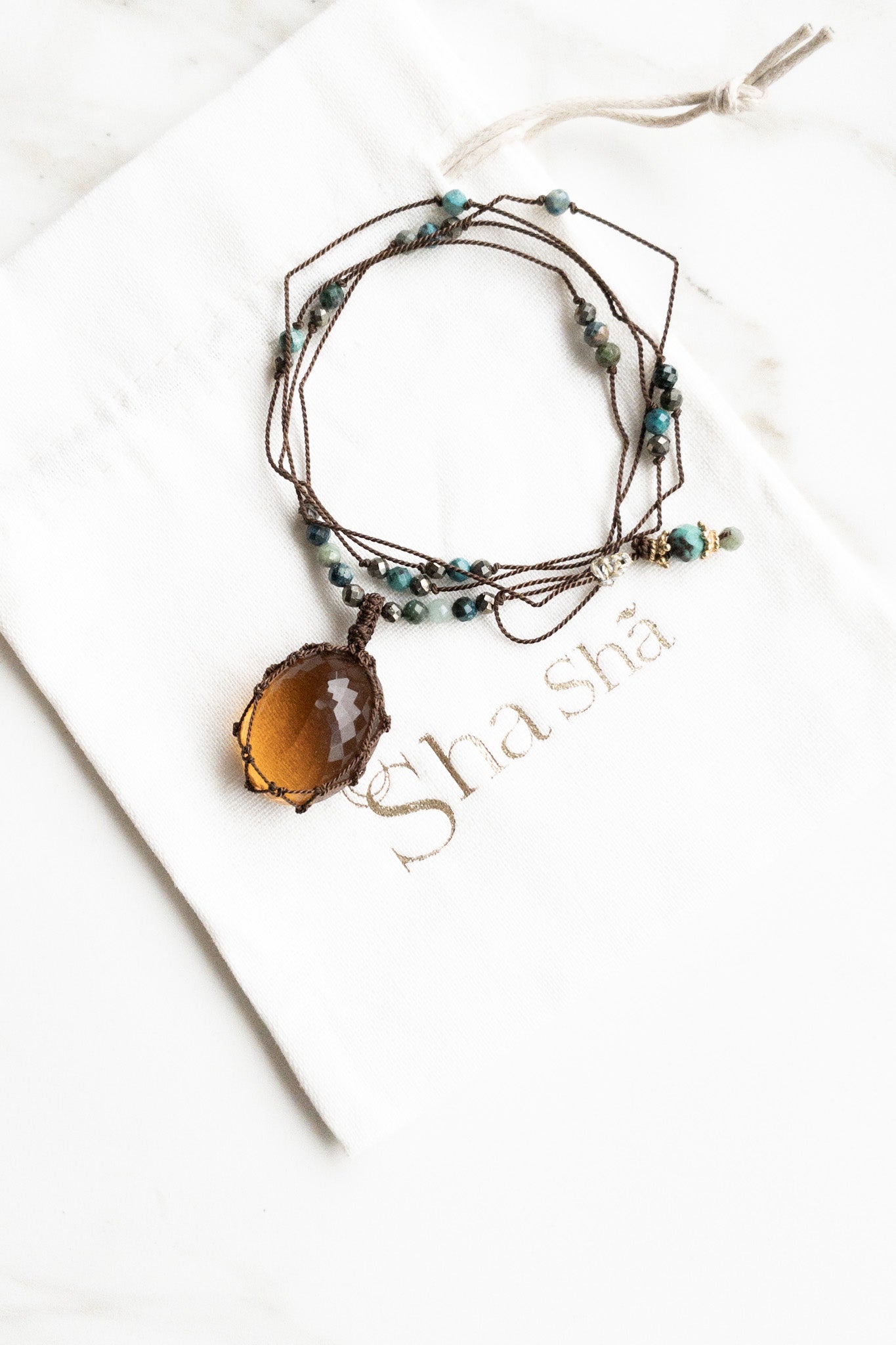 Orange Topaz « Aabha » Talisman - shashā gemstone jewellery 