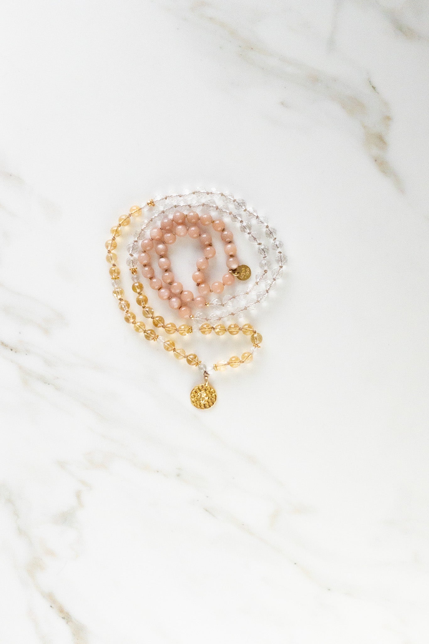 OM Radiance Mala - Indradhanush - ShaSha Gemstone jewelry - online shop - handmade