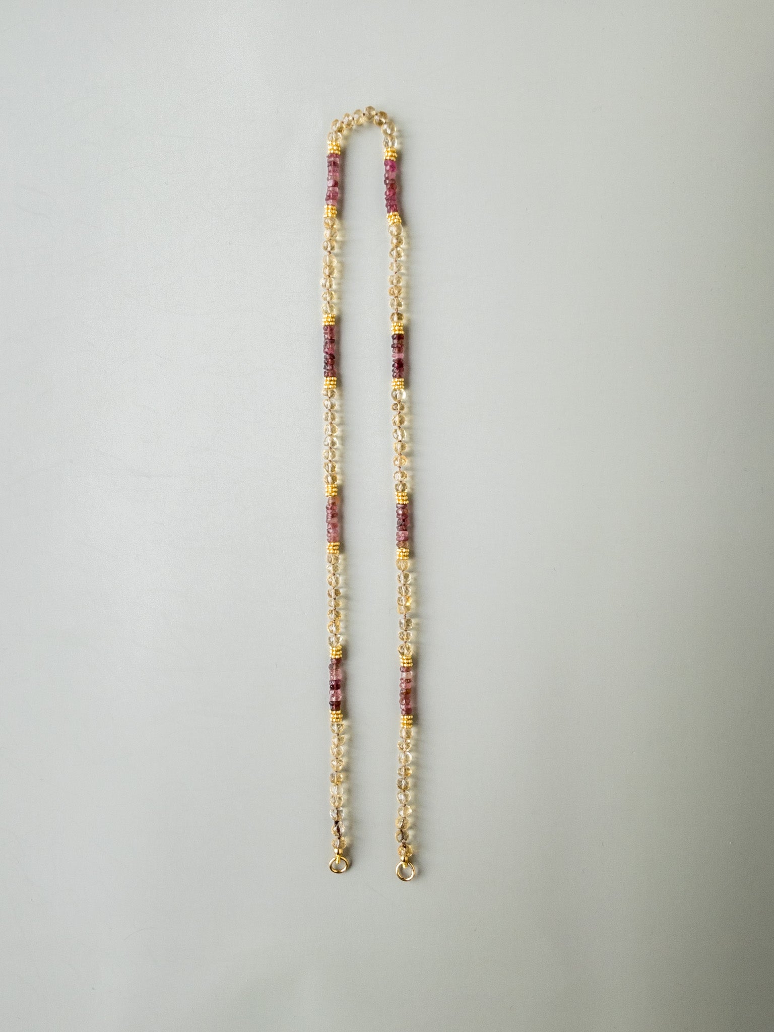 Citrine & Rubellite Santa Necklace - DIVYA Sacred Symbols - ShaSha mindfulness jewelry