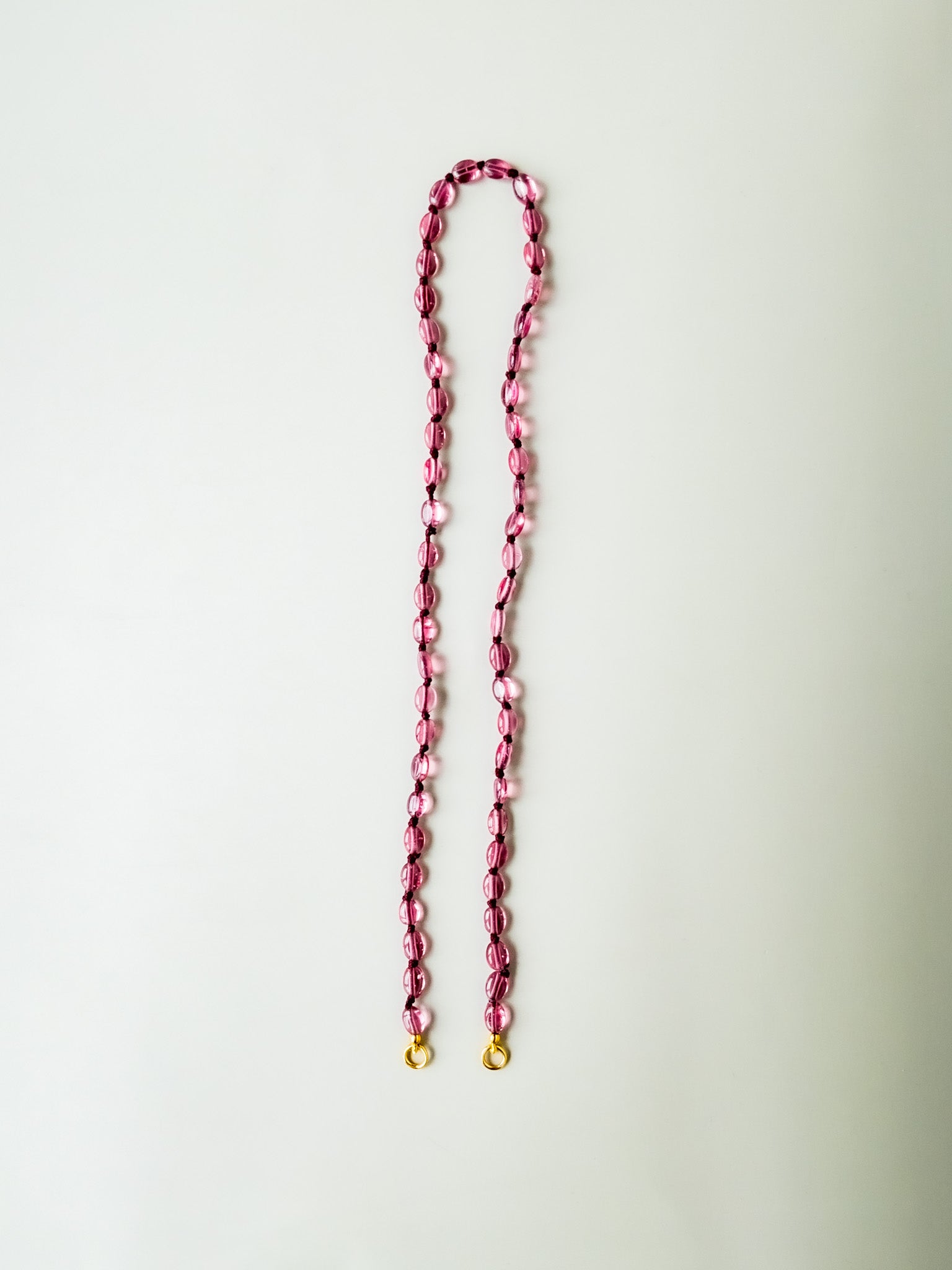 Rubellite Sana Necklace - Divya Sacred Symbols - handknotted jewelry - ShaSha india inspired jewelry