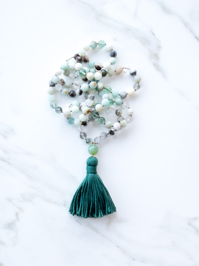 Inner Garden Flow Mala 108 Beads - OceanEyes - ShaSha Yoga Jewellery 