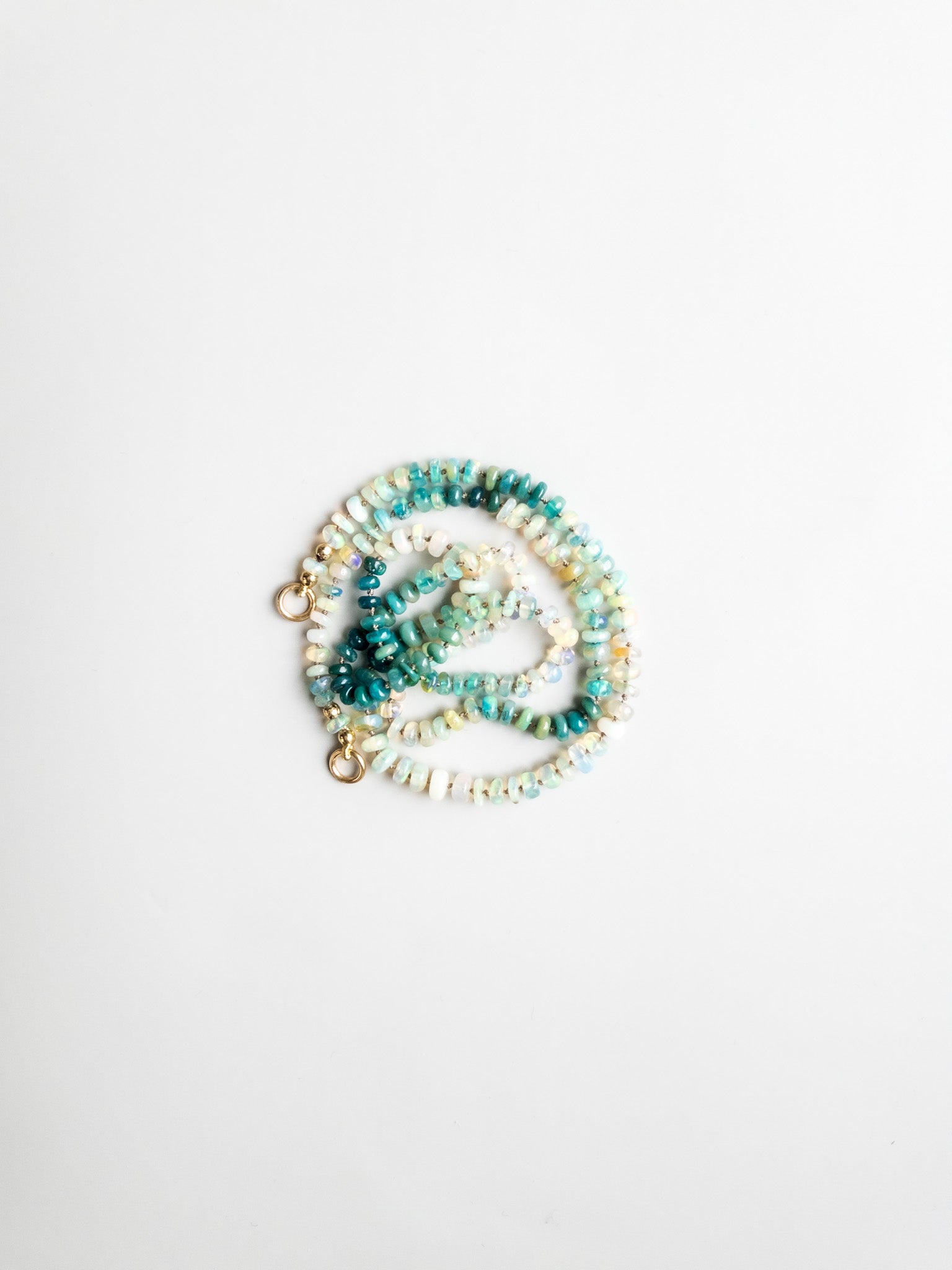 Collier Sana - Opale de feu verte et blanche - DIVYA