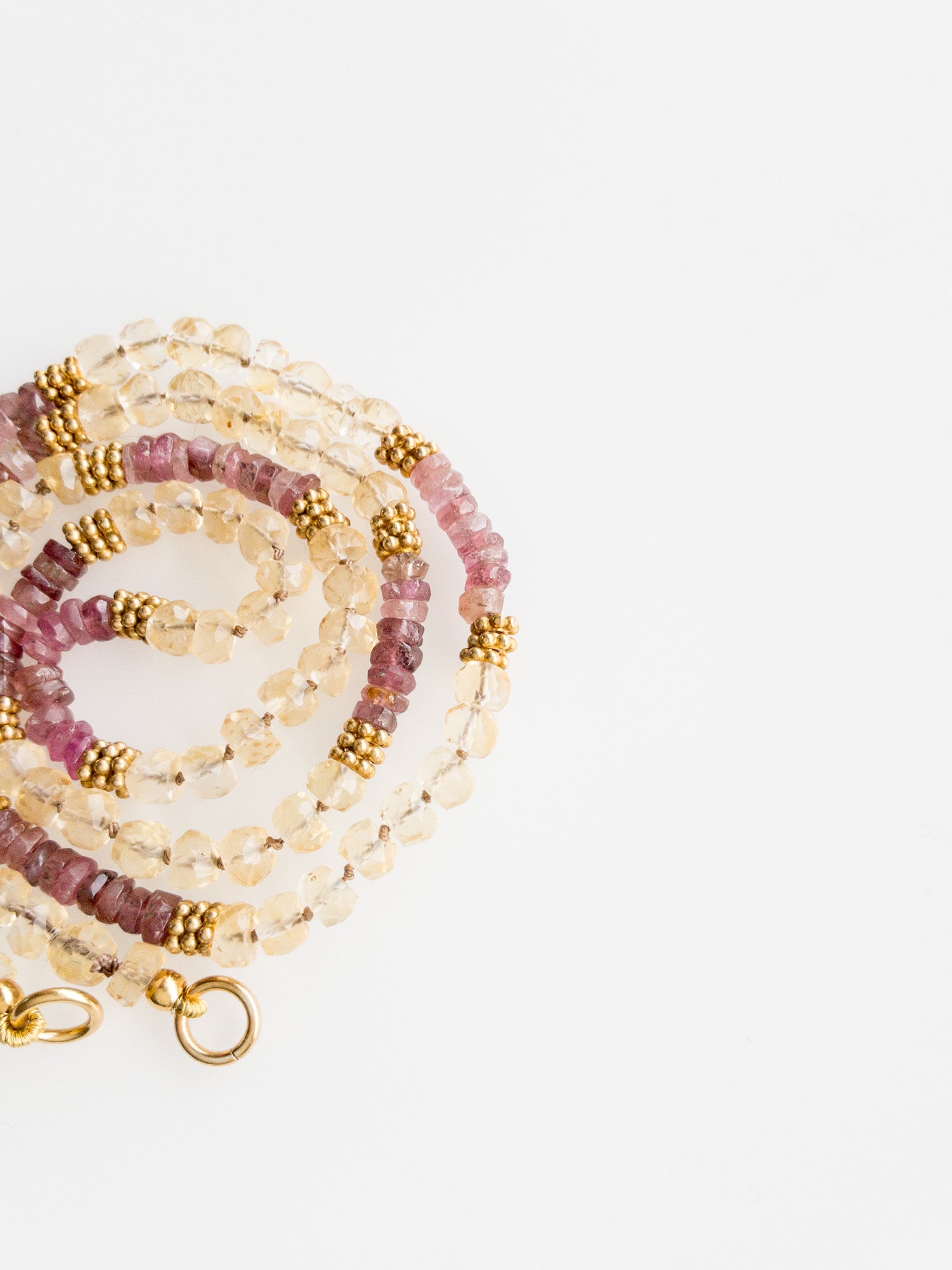 Collier Sana citrine et rubellite - Symboles sacrés DIVYA