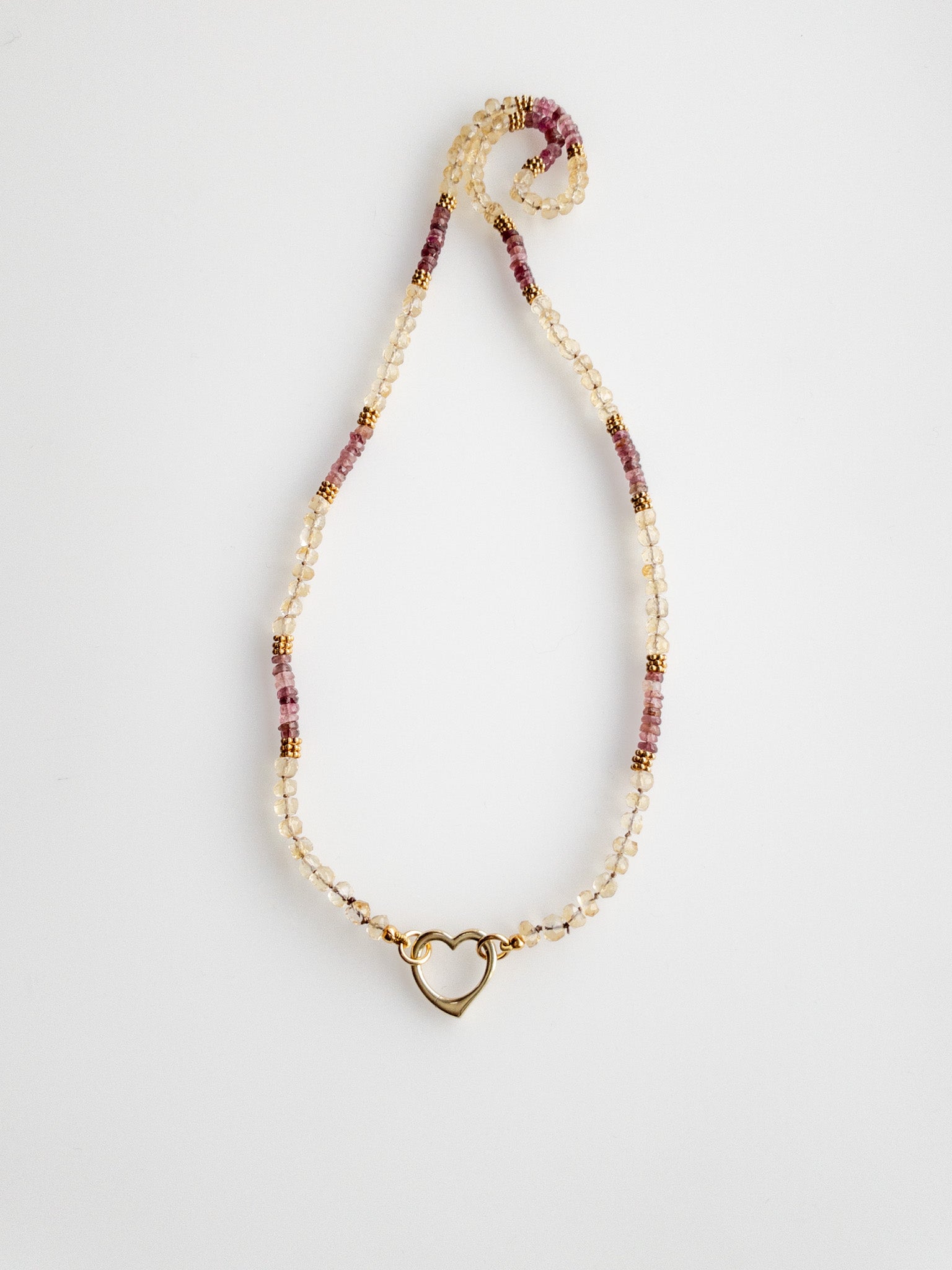 Collier Sana citrine et rubellite - Symboles sacrés DIVYA