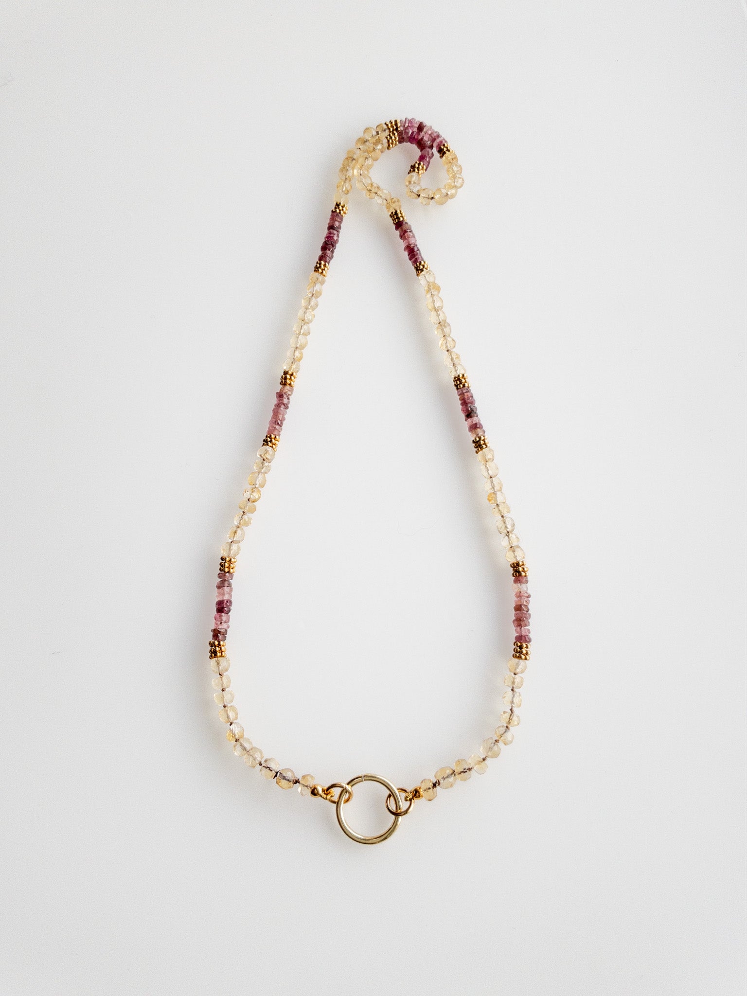 Collier Sana citrine et rubellite - Symboles sacrés DIVYA