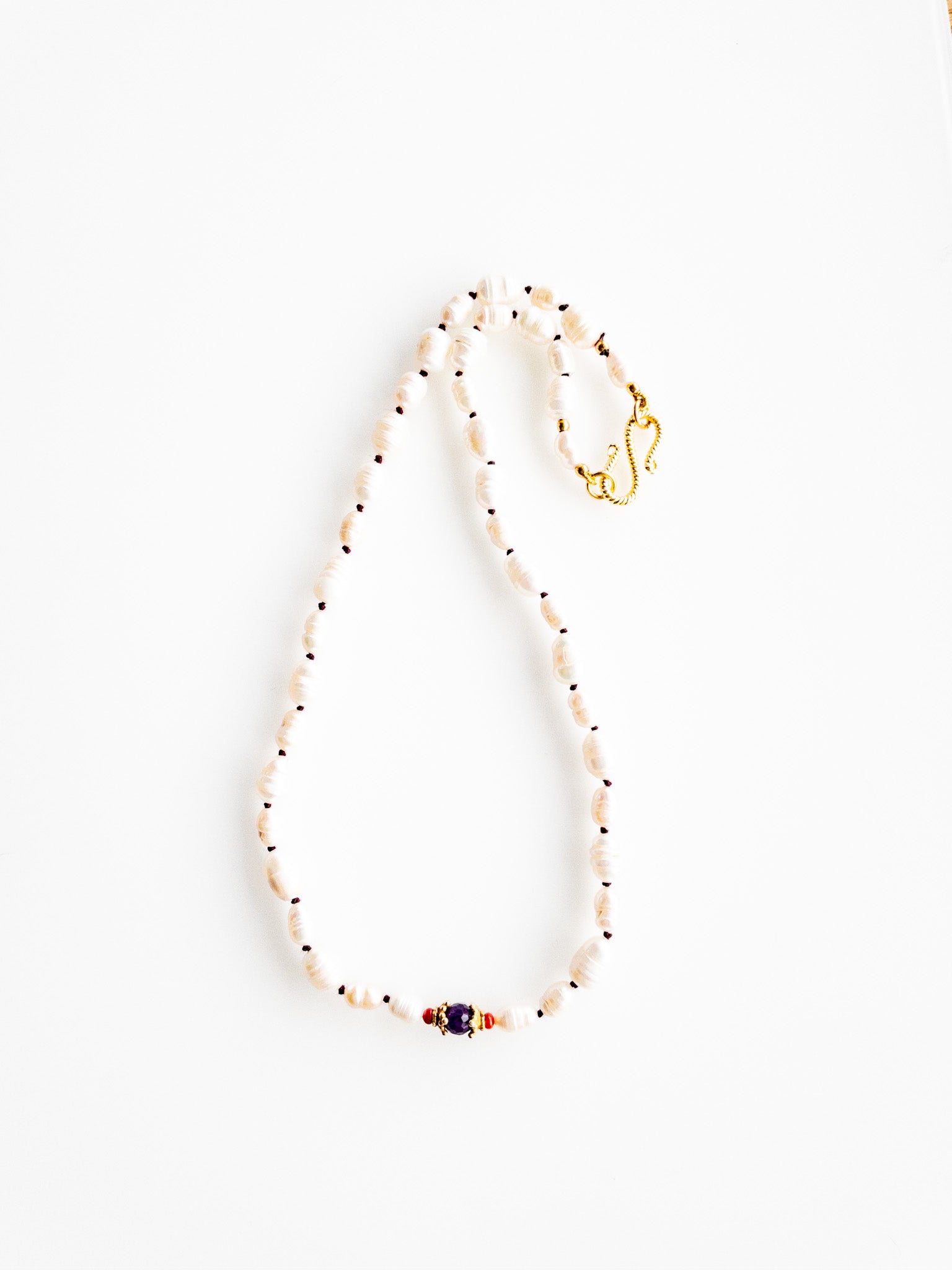 Collier Sana - Perles d'eau douce et améthyste - DIVYA