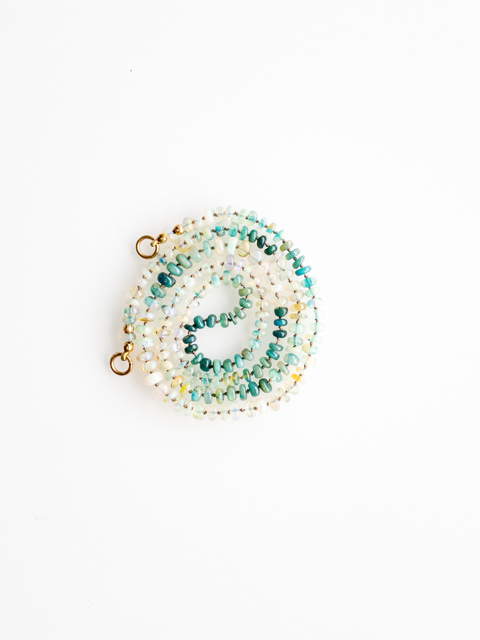 Collier Sana - Opale de feu verte et blanche - DIVYA