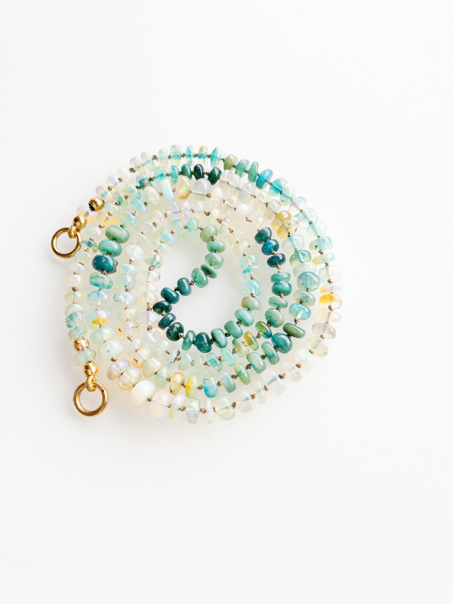 Collier Sana - Opale de feu verte et blanche - DIVYA