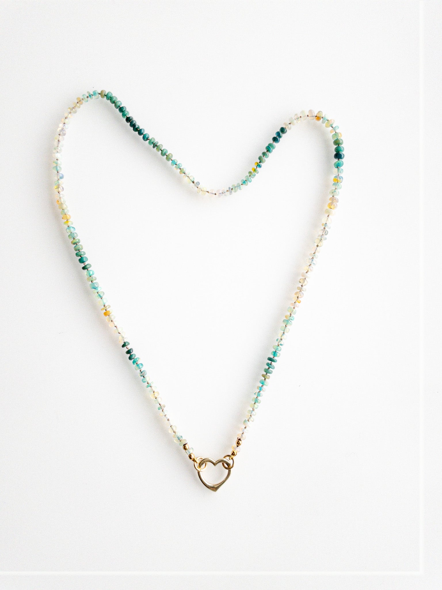 Collier Sana - Opale de feu verte et blanche - DIVYA