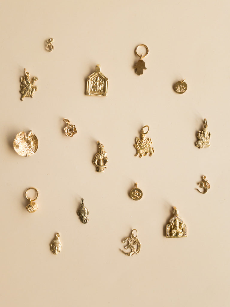 Hamsa - Or 24 carats sur argent - Symboles sacrés DIVYA