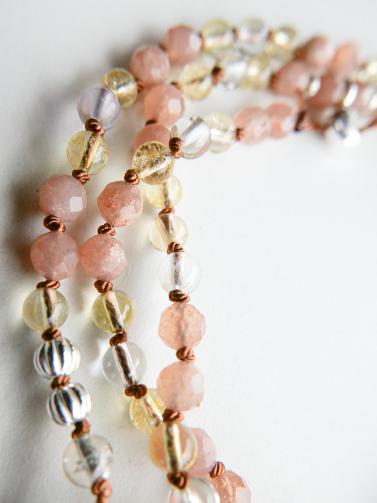 « Roots » Mini Japamala - Ametrine, Citrine, Sunstone / ShaSha Jewelry 