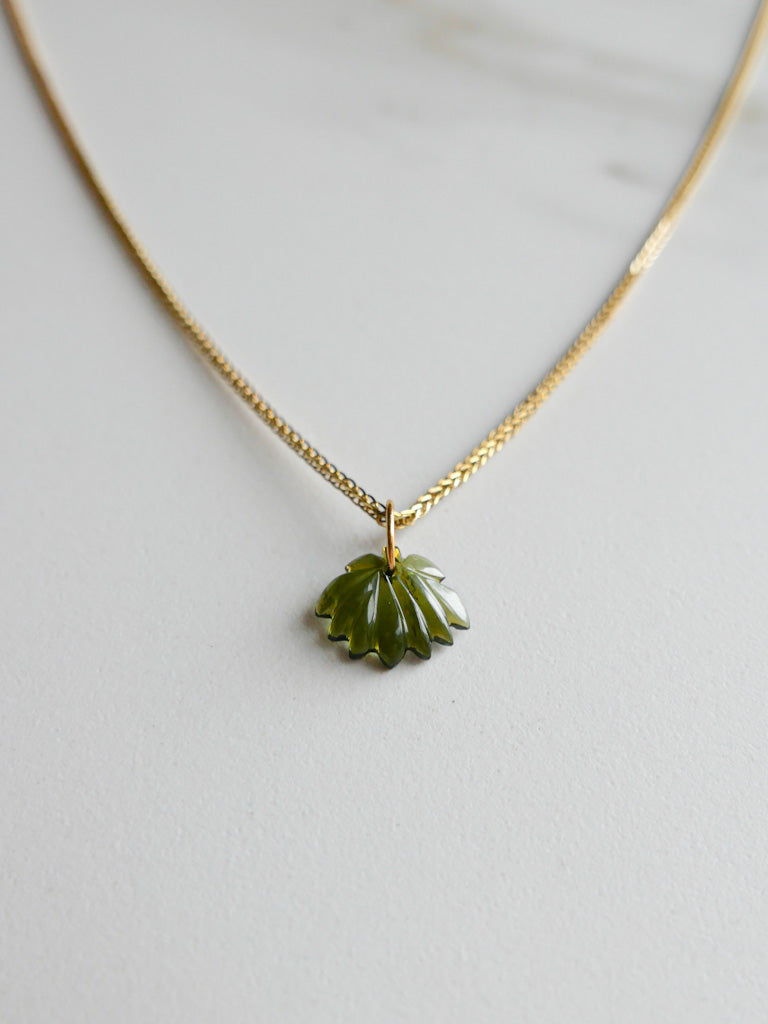 Lotus Pendant - Deep Green Tourmaline - DIVYA Sacred symbols