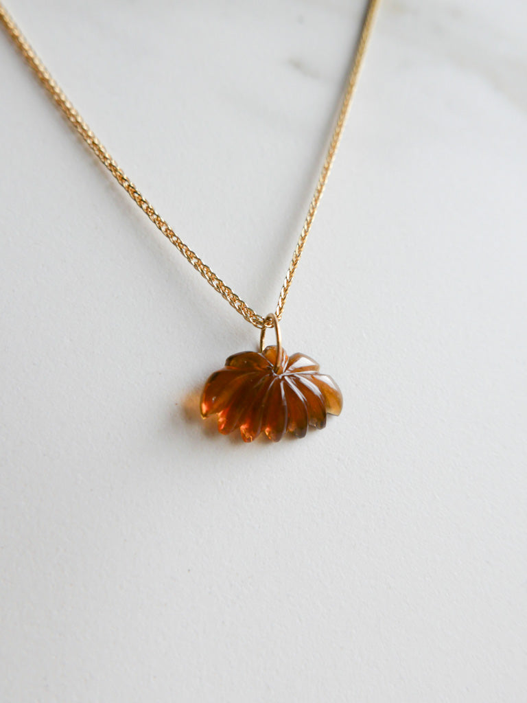 Lotus Pendant - Golden Brown Tourmaline - DIVYA Sacred symbols ShaSha Jewelry