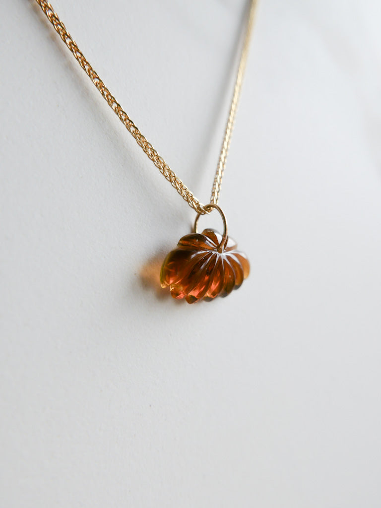 Lotus Pendant Golden Brown - Tourmaline - DIVYA Sacred symbols - ShaSha Jewelry