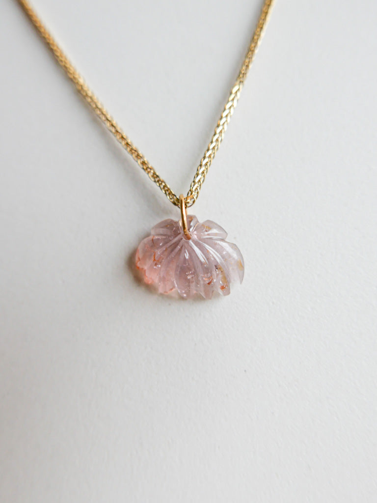 Lotus Pendant Soft Pink - Tourmaline - DIVYA Sacred symbols - ShaSha Bijoux