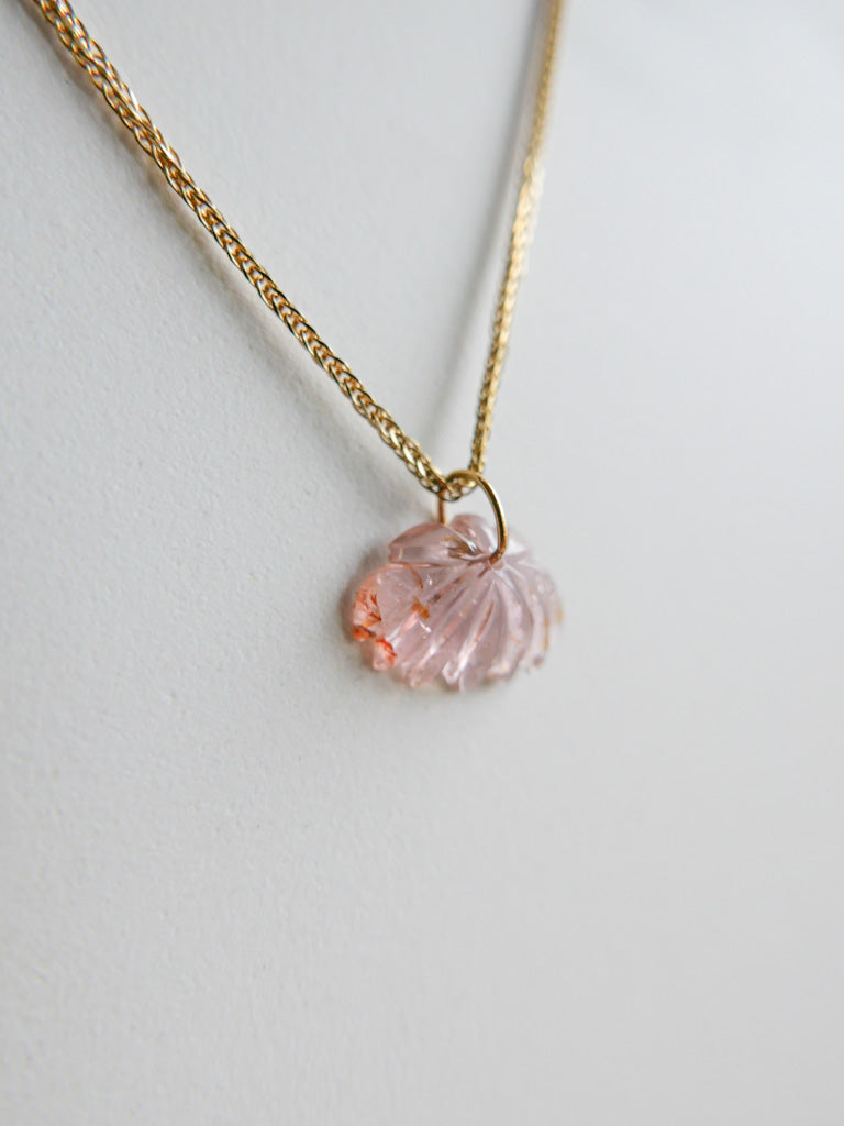 Lotus Pendant Soft Pink - Tourmaline - DIVYA Sacred symbols - ShaSha Jewelry