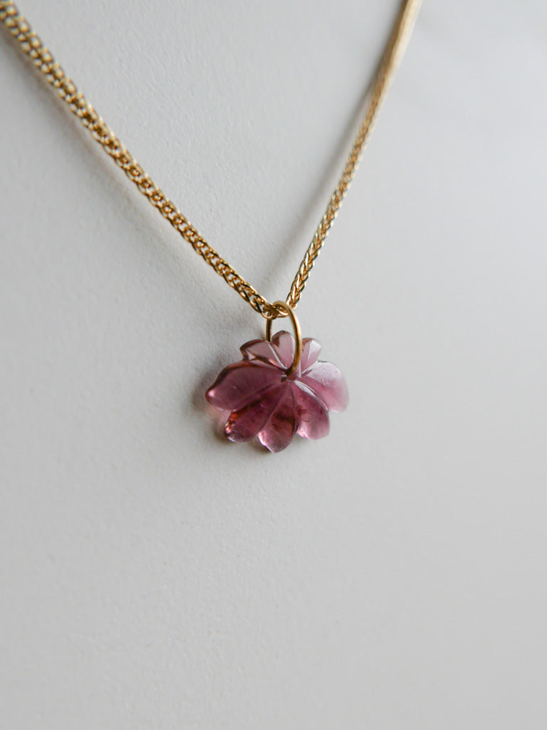 Lotus Pendant Vibrant Fuchsia - Tourmaline - DIVYA Sacred symbols