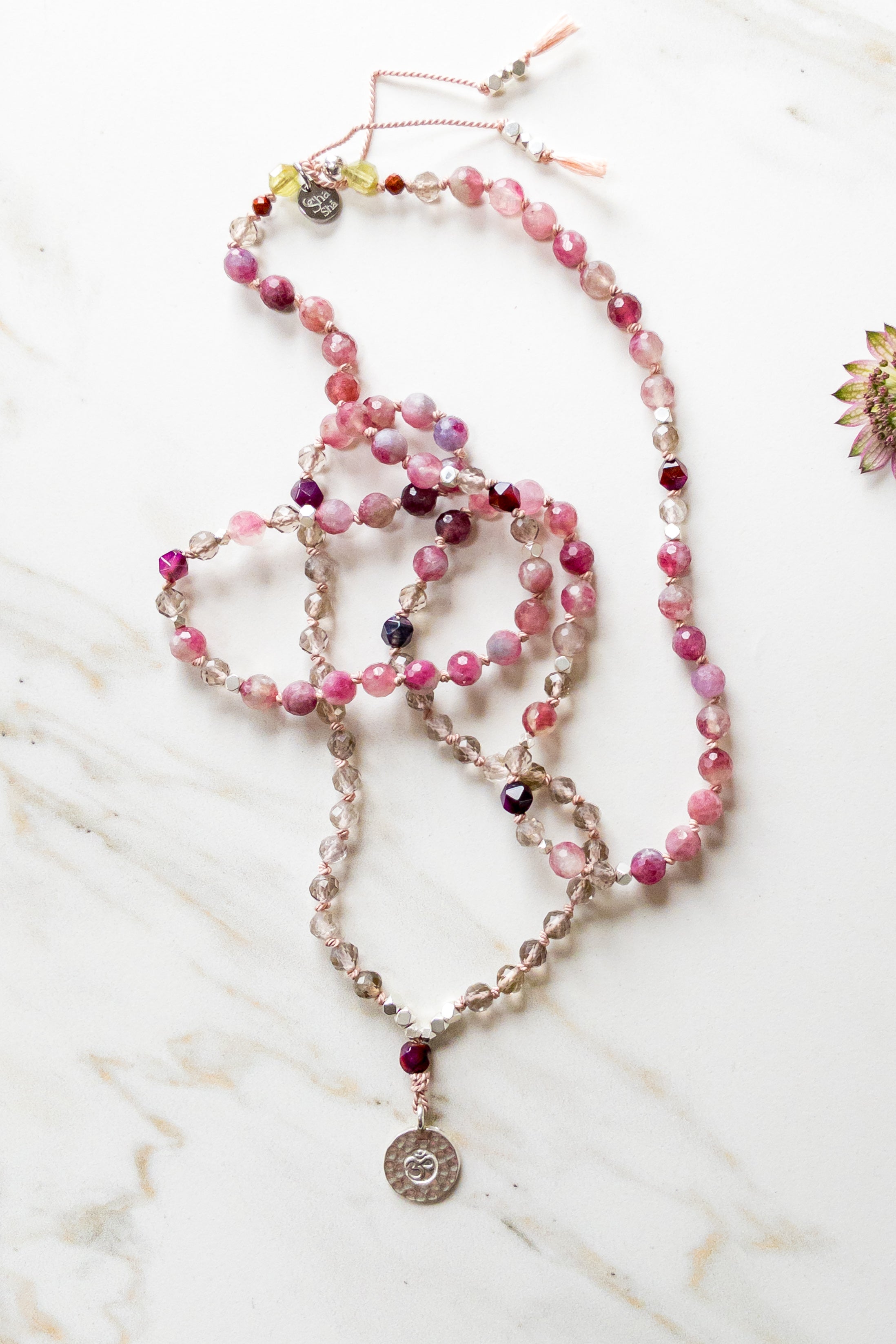 Mala of Love and Balance - OM - Indradhanush - shasha yoga jewellery 