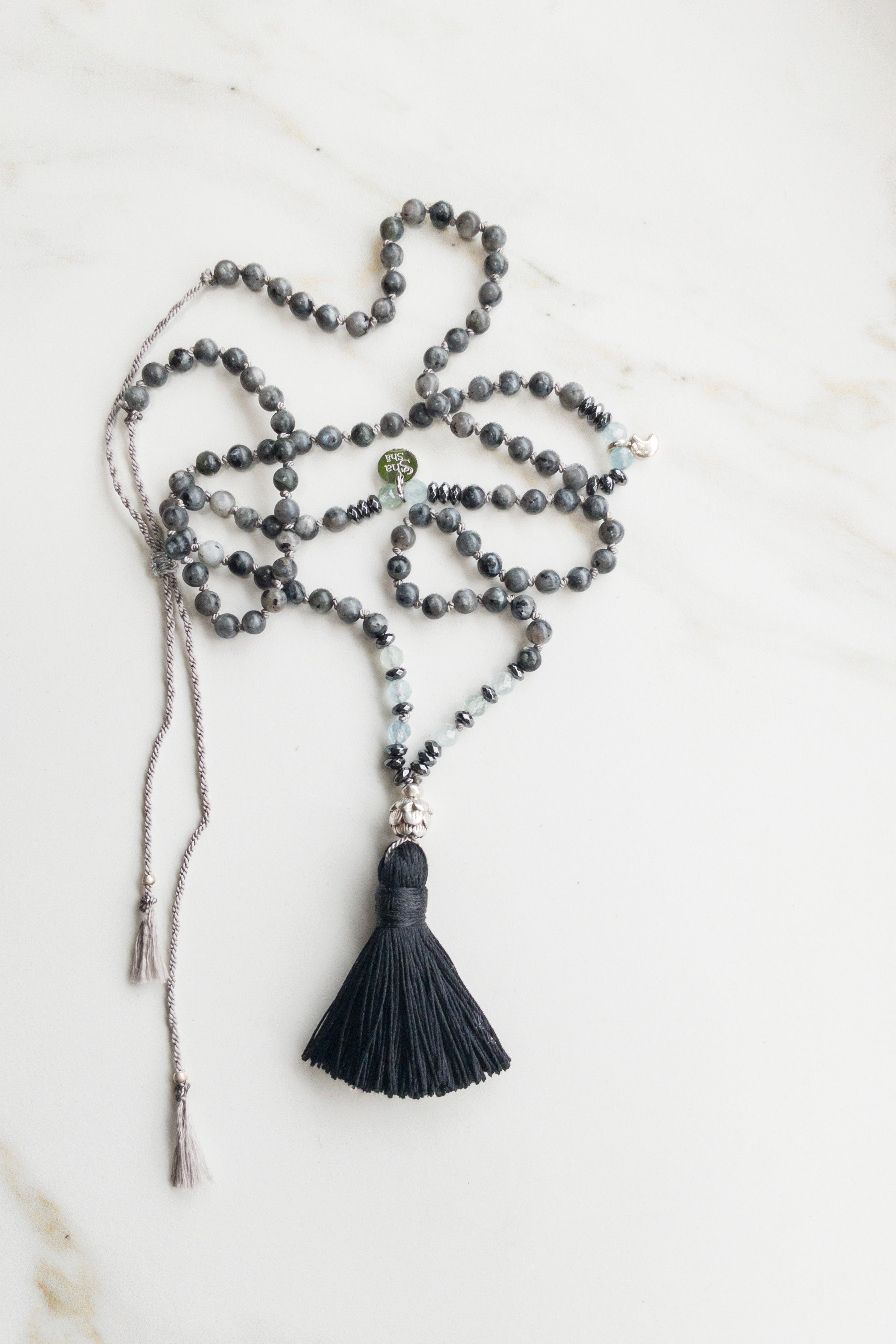 ShaSha "Roots" mini Mala - Larkivite - shashā yoga jewellery Switzerland 