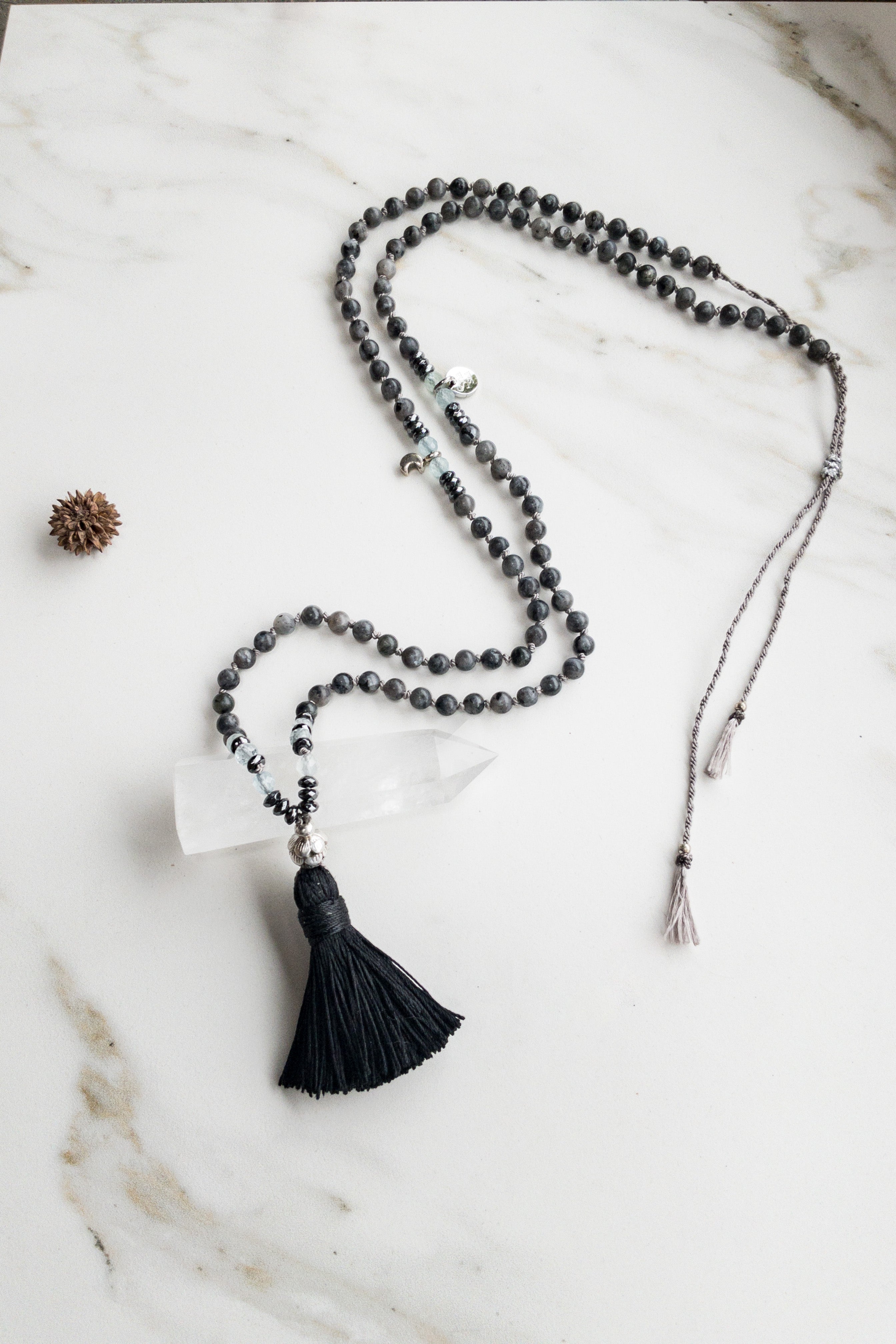 ShaSha "Roots" mini Mala - Larkivite - shashā meditation jewellery Switzerland 